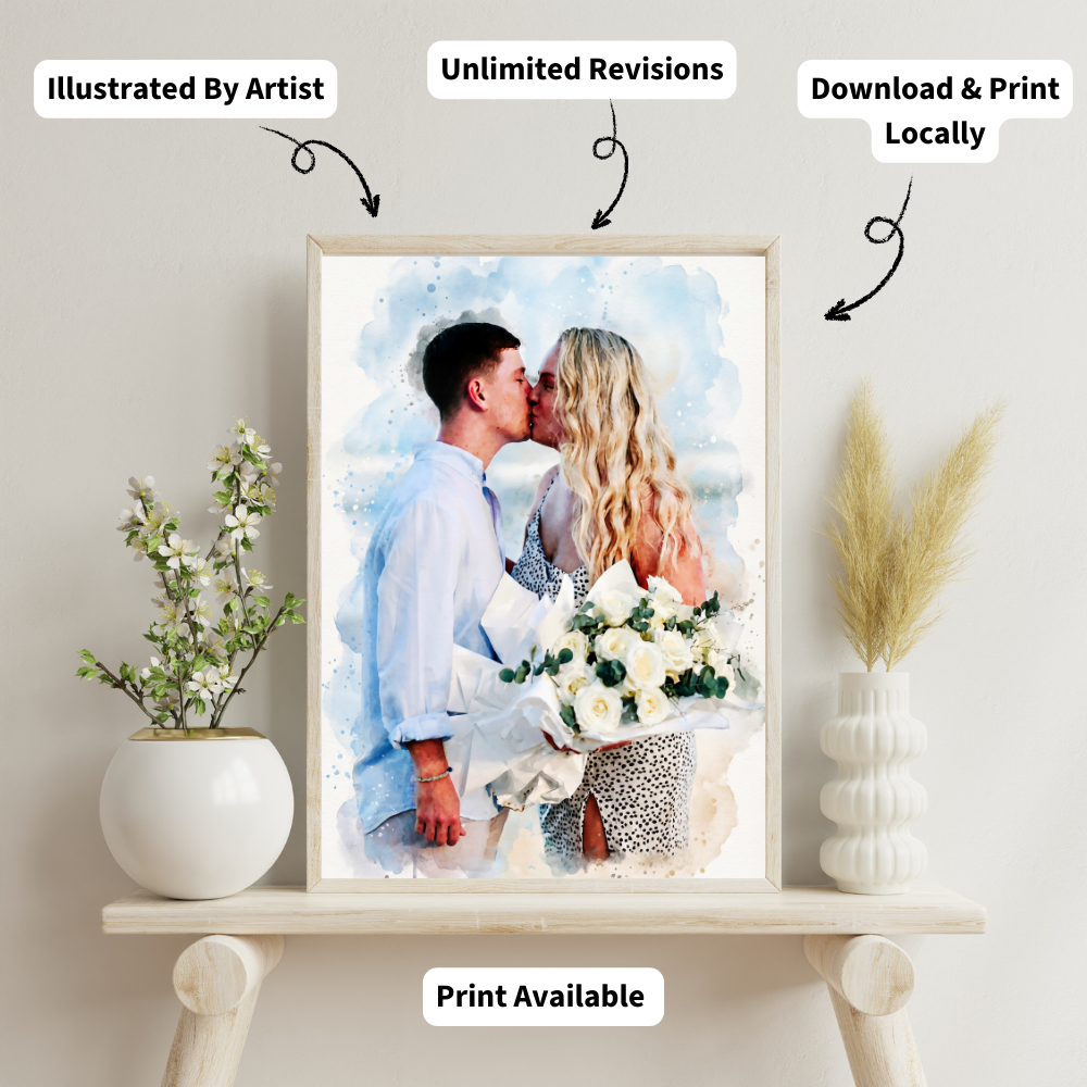 Personalised Watercolor Portrait (Digital File)